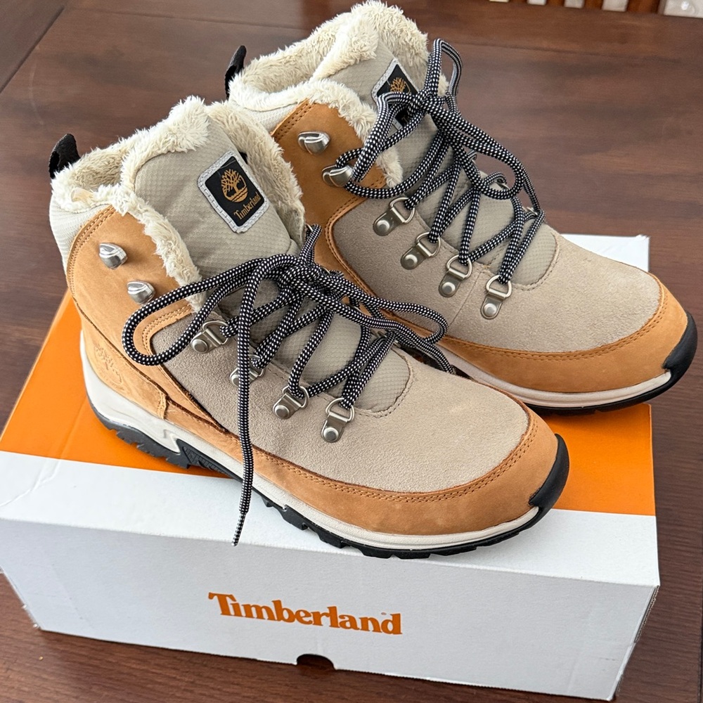 Timberland Brown and Cream Outdoor Boots